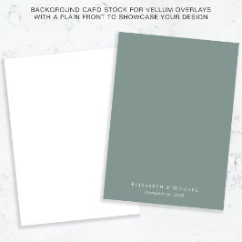Chic Sage Green Background for Vellum Overlay Einladung