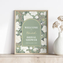 Chic Sage Green Chinoiserie Brautparty Willkommen
