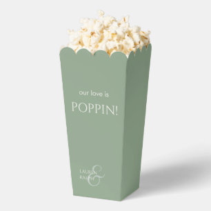 Chic Sage Green Couple Monogram Popcorn Geschenkschachtel
