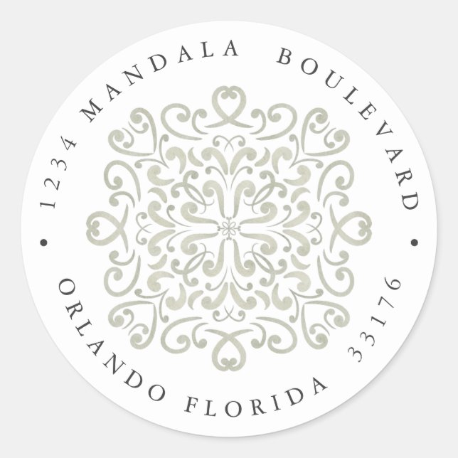 CHIC SAGE GREEN TILE WEDD Rücksendeadresse Runder Aufkleber (Vorderseite)