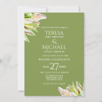 Chic Sage Green Tulip Floral Modern