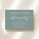 Chic Sage Green Wedding After Party Einladung<br><div class="desc">Chic Salbeigrün Einladung für Ihre Hochzeit nach dem Party. "Happily Ever After Party" ist in einer Mischung aus schlichten,  weißen Schriften und einem modernen,  weißen Drehbuch mit Wimpern geschrieben.</div>