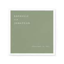 Chic Sage Green White Simple Wedkins