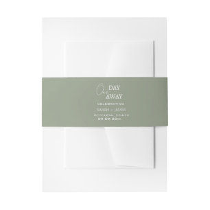 Chic Sage One Day Away Probe Dinner Hochzeit Einladungsbanderole