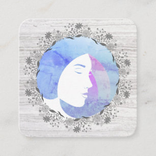 Chic Salon Stylist Hair Dresser Floral Quadratische Visitenkarte