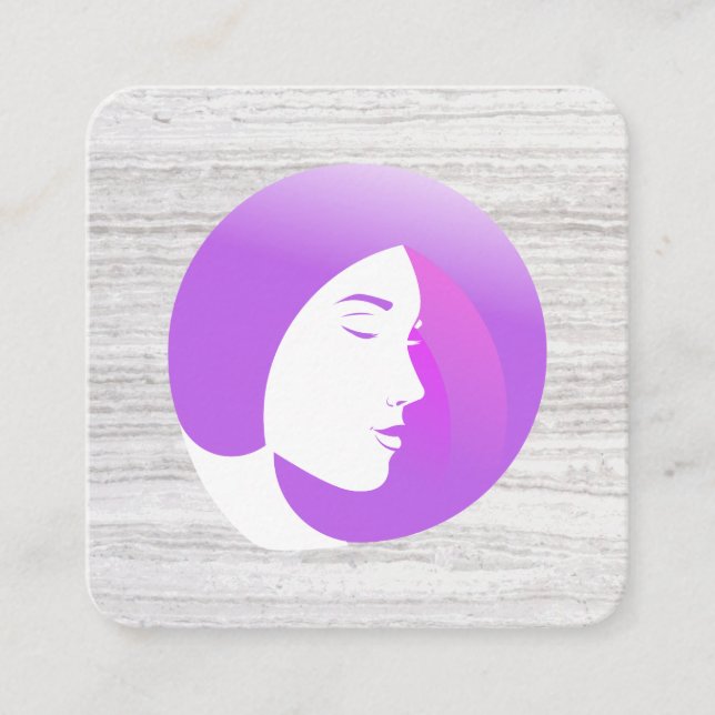 Chic Salon Stylist Quadratische Visitenkarte (Vorderseite)