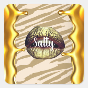 Chic Salty Luxuriöse Tagesgeschenk Sommer Golden L Quadratischer Aufkleber