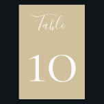 Chic Sand Beige Tischnummer Card<br><div class="desc">Chic sandig beige,  kräftig,  Tischnummer-Karte. Bei der Bestellung von Tischnummern müssen Sie jede Tischnummer individuell anpassen. Entworfen,  um unsere Bohemische Oasis Kollektion zu erfüllen.</div>