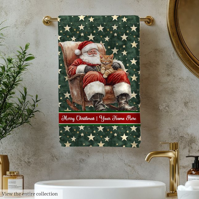 Chic Santa Claus Weihnachtsbath Set (Chic Santa Claus Christmas Bath Towel Set)