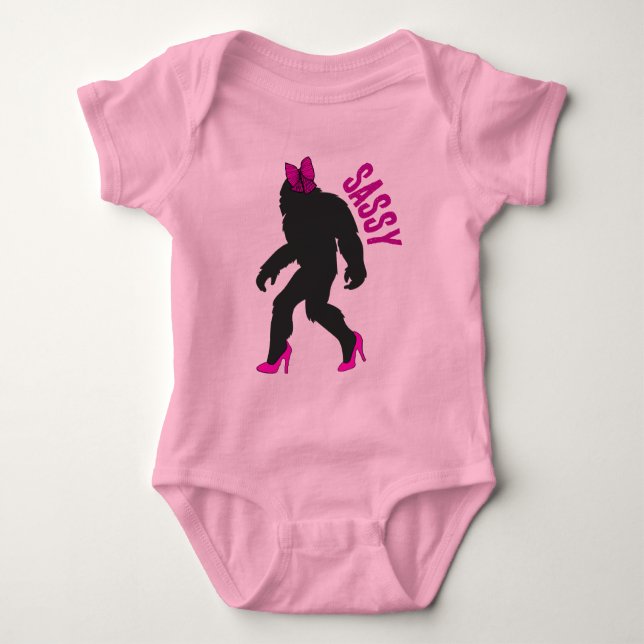 Chic Sassy Sasquatch (Big Foot) Baby Strampler (Vorderseite)