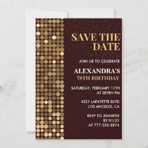 Chic Save the Date Gold Einladungen zum 78. Geburt