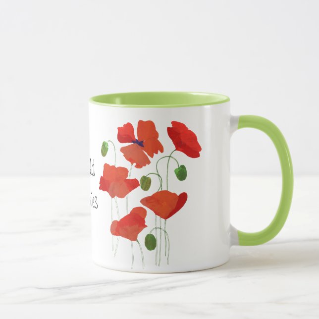 Chic Scarlet Field Poppies Ringer Coffee Tasse (Rechts)