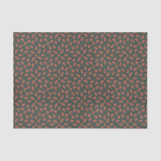 Chic Scatter Abstrakt Red Orange Feather Pattern Seidenpapier (Vorderseite)