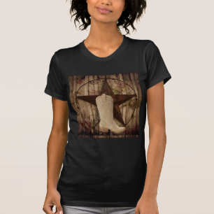 Chic Scheune Holz Texas Star Western Cowgirl T-Shirt