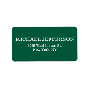 Chic Schlicht Hunter Green Color Personalisierte F Adressaufkleber
