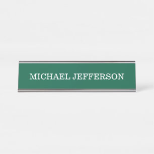 Chic Schlicht Hunter Green Color Personalisierte F Schreibtischnamensplakette