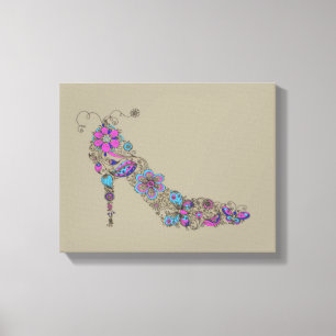 Chic-Schuh - eingewickelte Leinwand