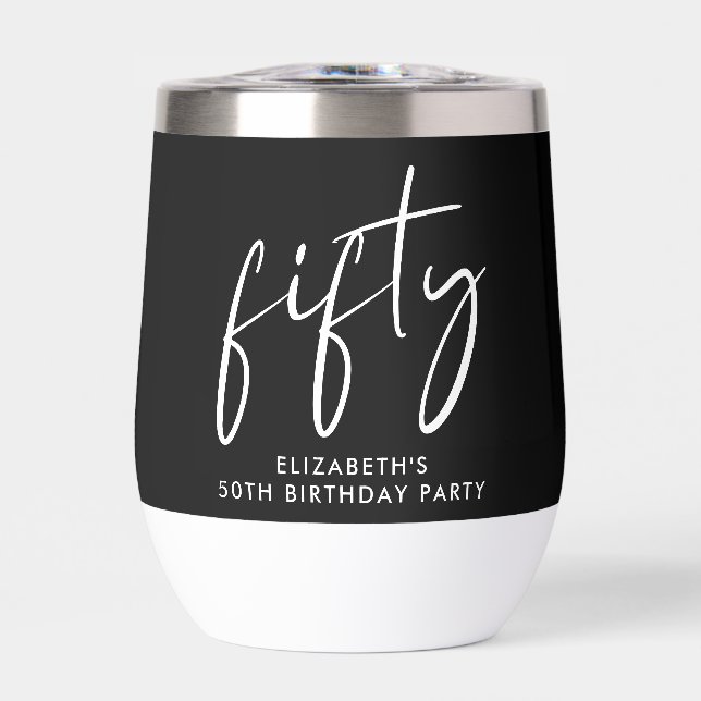 Chic Schwarz-weiß 50. Geburtstagsparty (Vorderseite)