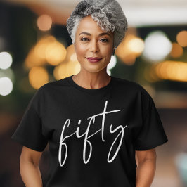 Chic Schwarz-weiß 50. Geburtstagsparty T-Shirt