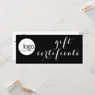 CHIC SCHWARZ-WEISS BUSINESS LOGO GIFT-BESCHEINIGUN