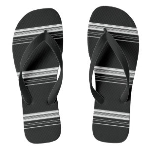 Chic Schwarz-weiß gestreift Flip Flops