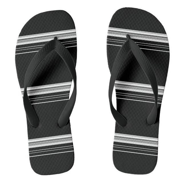 Chic Schwarz-weiß gestreift Flip Flops (Fußbett)