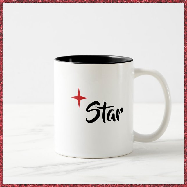 Chic Schwarz-weiß und Red Star Diva Tasse (Von Creator hochgeladen)