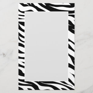 Chic Schwarz-weiß zebra print safari Geburtstagspa Briefpapier