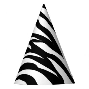 Chic Schwarz-weiß zebra print safari Geburtstagspa Partyhütchen