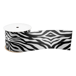 Chic Schwarz-weiß zebra print safari Geburtstagspa Satinband
