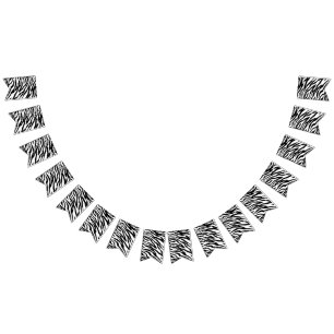 Chic Schwarz-weiß zebra print safari Geburtstagspa Wimpelkette