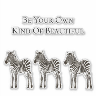 Chic Schwarz-weiß Zebras Aufkleber