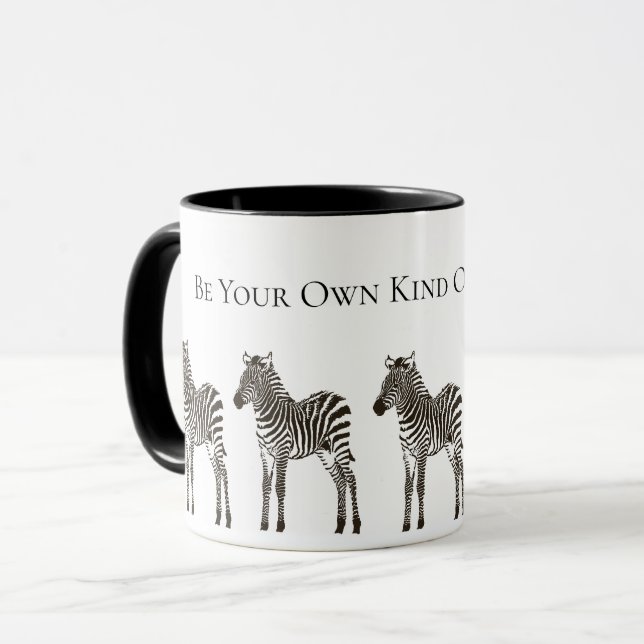 Chic Schwarz-weiß Zebras Tasse (Vorderseite Links)