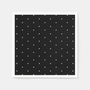 Chic Schwarz-weiße Polka-Dots-Musterpapier Serviette