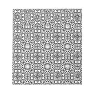 Chic Schwarz-weißes verziertes Musteraccessoire tr Notizblock