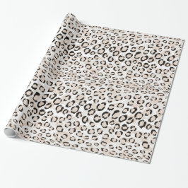 Chic Schwarzweiß-Cheetah-Print-Monogramm Geschenkpapier