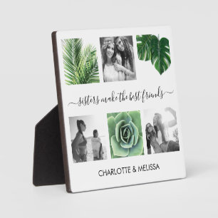 Chic-Schwestern, Collage aus weißem Foto Fotoplatte