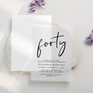 Chic Script 40. Geburtstag Party