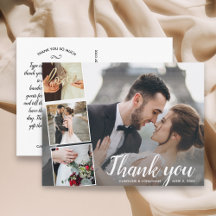 Chic Script 4 Foto Collage Wedding Vielen Dank