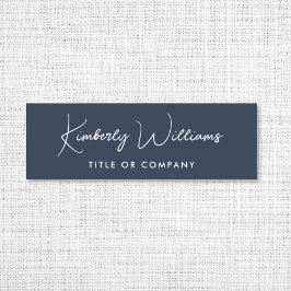 Chic Script Beruflich Blue Namensschild