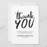 Chic Script Black and White Abschluss Vielen Dank