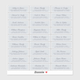 Chic Script Blue Wedding Guest Address Labels