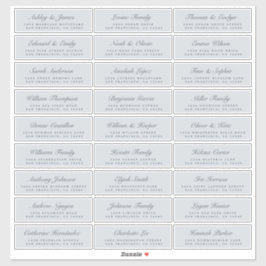 Chic Script Blue Wedding Guest Address Labels
