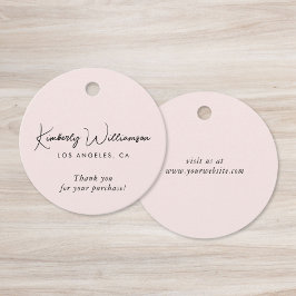 Chic Script Business Pink Thank You Gift Tag Geschenkanhänger