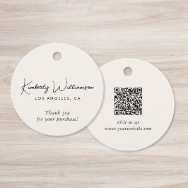 Chic Script Business QR Code Danke Geschenk-Anhäng Geschenkanhänger
