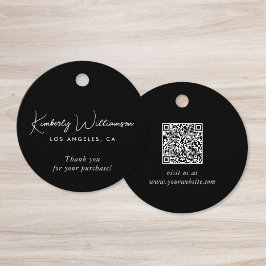 Chic Script Business QR Code Danke-Schön-Geschenka Geschenkanhänger