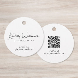 Chic Script Business QR Code Dankeschön-Geschenk-A Geschenkanhänger