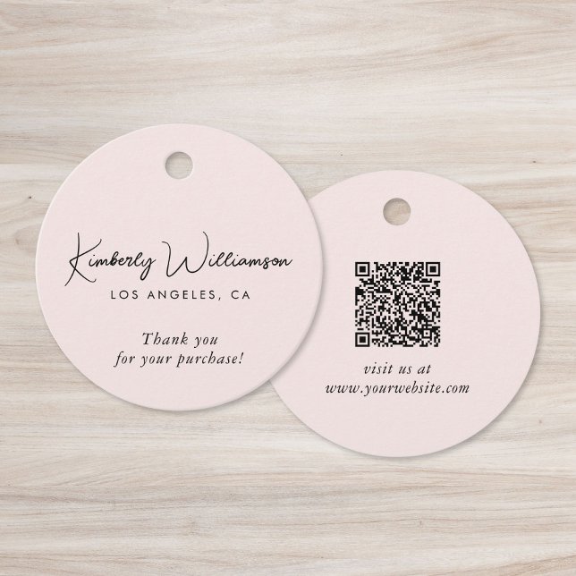 Chic Script Business QR Code Dankeschön-Geschenk-A Geschenkanhänger (Von Creator hochgeladen)