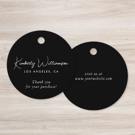 Chic Script Business Schwarzes Dankeschön-Geschenk Geschenkanhänger