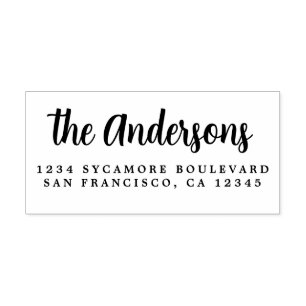Chic Script Calligrafy Family Name Rücksendeadress Gummistempel